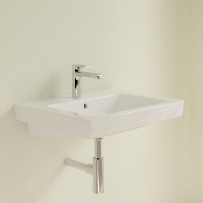 Villeroy & Boch Subway 2.0 wastafel onderzijde - geslepen - 60x47cm inclusief kraangat - met overloop - White Alpine (glans wit)