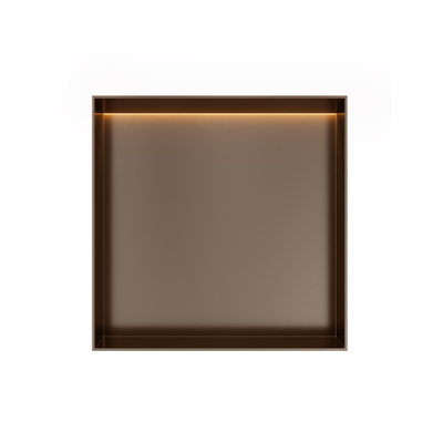 Hotbath &MORE Inbouwbox of inbouwnis - 30x30x10 - frameless + LED - Tuscan bronze