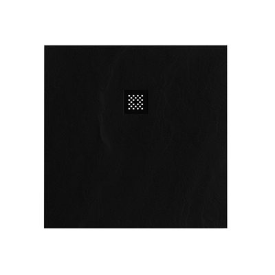 BRAUER Relievo Crag Douchebak - 100x100cm - antislip - antibacterieel - mineraalmarmer - mat zwart