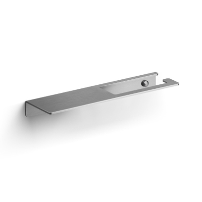 Clou Fold porte-rouleau de toilette sans couvercle avec tablette acier inoxydable brossé.