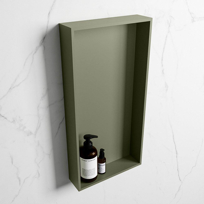 Mondiaz Easy nis 29.5x59.5x8cm voor Inbouw/opbouw 1 open vak Solid surface Army/Army