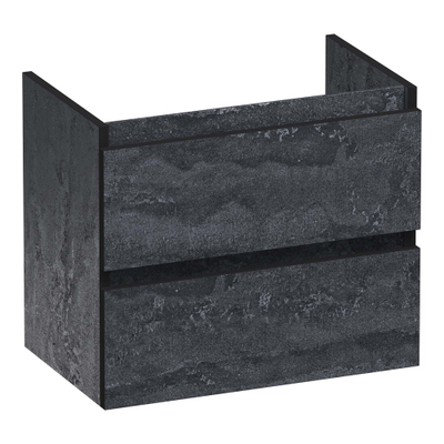 BRAUER Joy Edge meuble sous lavabo peu profond 60 2 tiroirs softclose - sans poignée - 1 découpe pour le siphon - Damas