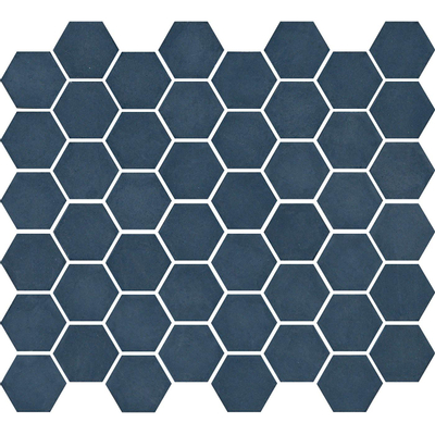 The Mosaic Factory Valencia mozaïektegel - 27.6x32.9cm - wand en vloertegel - Zeshoek/Hexagon - Gerecycled glas Blue Mat
