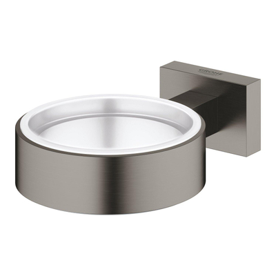GROHE Essentials Cube Porte-gobelet - 7,2x10,7x2,8cm - sans verre - brushed hard graphite