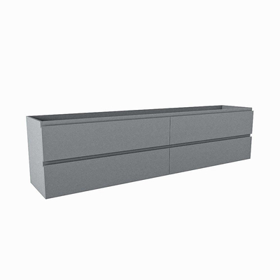 Mondiaz HAY wastafelonderkast - 200x40x50cm - 4 lades - uitsparing links - softclose - Plata