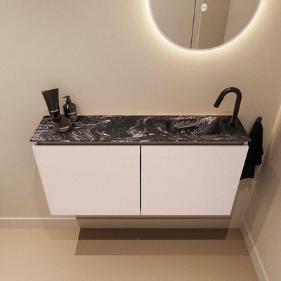 MONDIAZ TURE-DLUX 100cm toiletmeubel Rosee. EDEN wastafel Lava positie rechts. Met 1 kraangat.