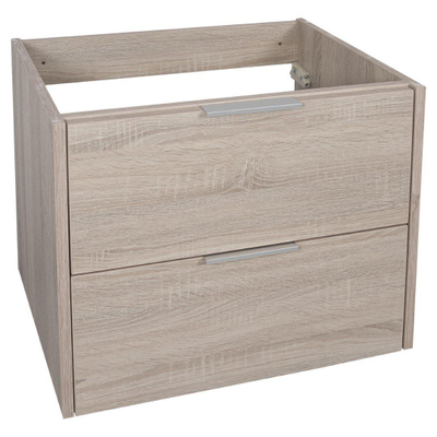 Differnz Bolo Ensemble meuble de salle de bains 61x50x46cm panneau FSC MFC / Céramique blanche chêne clair mat