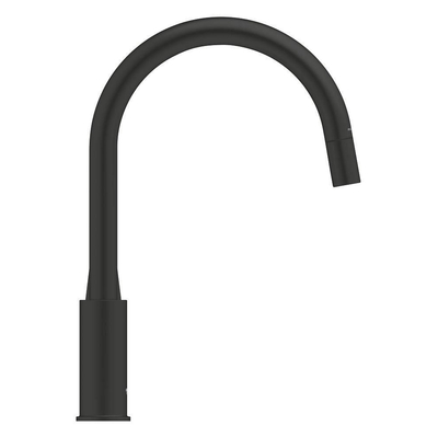 Grohe Start Edge Keukenmengkraan - hoge uitloop - uittrekbare mousseur - matte black (mat zwart)