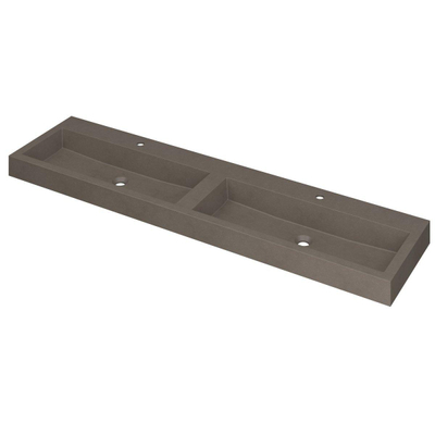 INK Momento lavabo - 180x45x9cm - 2 cuves - 2 trous de robinet - Quartz béton