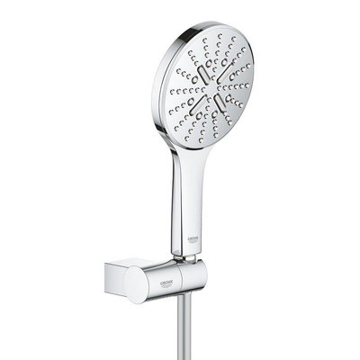 GROHE Rainshower SmartActive 130 Ensemble de douchette - 3 types de jet - rond - avec support - réglable - flexible lisse - 150 cm - chrome