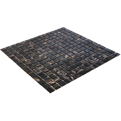The Mosaic Factory Amsterdam mozaïektegel - 32.2x32.2cm - wand en vloertegel - Vierkant - Glas Black glans