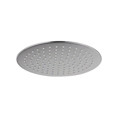 FugaFlow Eccelente Acces Ensemble de douche de tête encastré - rond - thermostatique - bras mural - douche de tête 25 cm - douchette ronde - flexible lisse - Inox brossé PVD (Inox)
