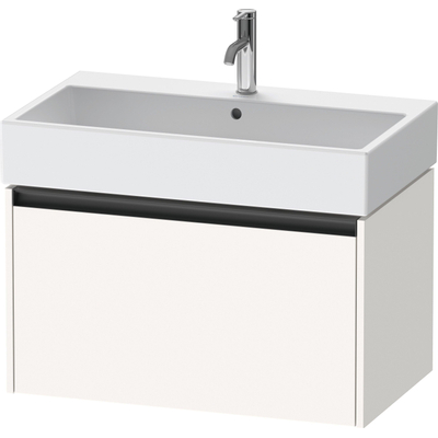 Duravit Ketho.2 Wastafelonderbouwkast - met 1 lade - 78.4x46x44cm - met greep antraciet - wit supermat