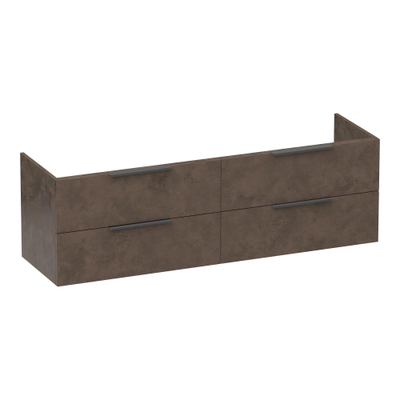 BRAUER Elevate wastafelonderkast 160 excl. opleggrepen 4 softclose lades en 2 sifon uitsparingen - Erosion