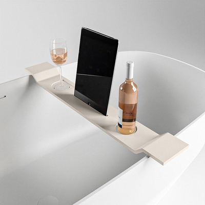 Mondiaz Easy Badplank - 12.5x86x4.2cm - Solid surface - Linen mat TWEEDEKANS