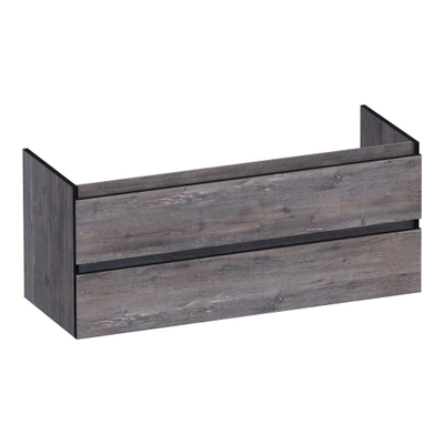 BRAUER Joy Edge wastafelonderkast 120 2 softclose lades - greeploos - 1 sifon uitsparing - Driftwood
