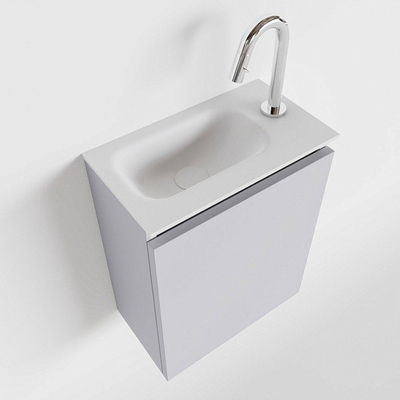 MONDIAZ TURE Kit lave-mains - 40x23x50cm - 1 trou de robinet - 1 porte - cale mat - Lavabo à gauche - Acrylique Blanc
