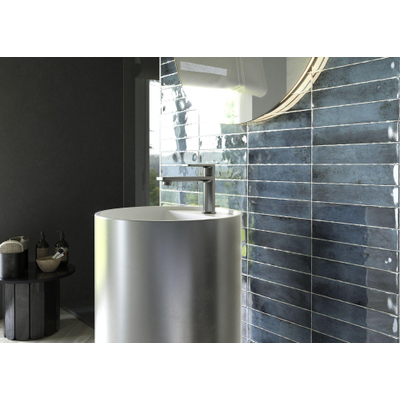 ÉCHANTILLON Terravito Dorelia carreau mural - 5x25cm - Blue brillant (bleu)