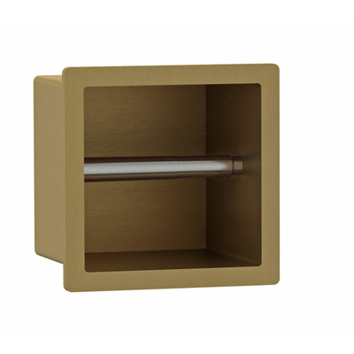 Fortifura Calvi Toiletrolhouder - inbouw - 17.3x17.3x15.3cm - PVD - geborsteld messing (goud)