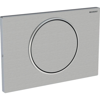 Geberit Sigma10 bedieningsplaat - spoel-stop spoeling - rond - vergrendeling geborsteld - gepolijst rvs geborsteld