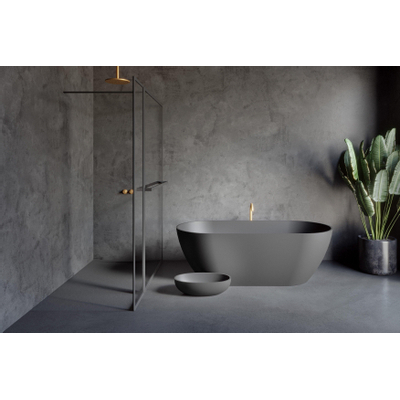 Riho Bilbao Baignoire îlot - 170x80cm - solid surface - Anthracite mat