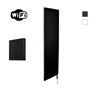 Sanicare HVW Denso Elektrische Radiator - 180x40cm - 948W - wifi - thermostaat - chroom - rechtsonder - mat zwart