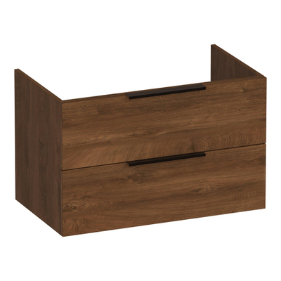 BRAUER Elevate wastafelonderkast 80 excl. opleggrepen 2 softclose lades en 1 sifon uitsparing - Forest Cacao