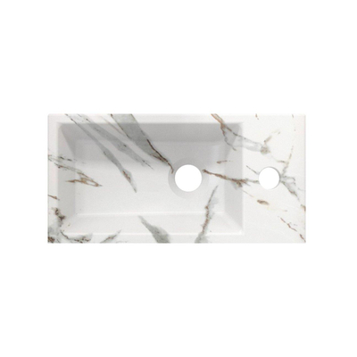 Riho Livit Tiny Fontein - 1 kraangat rechts - 41x20.5x10.5cm - keramiek - marmer wit