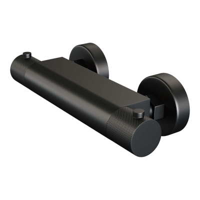 Brauer Black Carving Douchekraan opbouw - glijstang - 1 functie - 2 carving knoppen - handdouche Staaf 1 stand - mat zwart