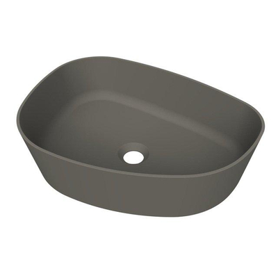 Arcqua Rocker waskom - opbouw - organisch links - 50x37cm - mat quartz grijs