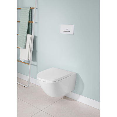 Villeroy & Boch Subway 3.0 Wandcloset - 56cm - diepspoel - twistflush - antibacterieel - met Saniclass quickrelease en softclose zitting - alpin glans wit