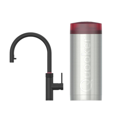 Quooker BE Flex Round Robinet d'eau bouillante - bec pivotant & extractible - réservoir Combi+ - Eau chaude / bouillante - noir