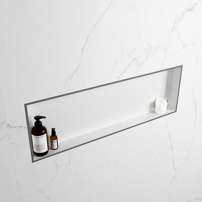 MONDIAZ EASY Nis - 89.5x29.5cm - geschikt voor in- of opbouw - 1 vak - kleur Plata | Talc