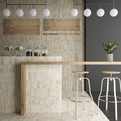 Terravito Ardeno Koko pour carrelage mural et de sol - 150x50cm - 8mm - Crème