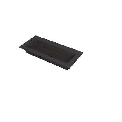 INK Kraft wastafel - 120x45x1cm - 1 wasbak - 1 kraangat - Quartz zwart