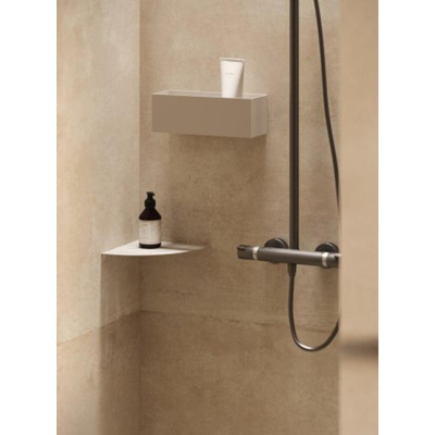 Looox Storage Collection Étagère d'angle – 30 cm – bords arrondis – blanc cassé mat