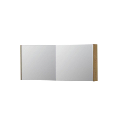 INK SPK1 armoire de toilette – 140 x 60 x 14 cm – 2 portes, portes-miroir double face – Placage Natur mat