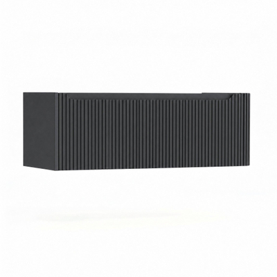 H&R Badmeubelen Juice Wastafelonderkast - 120x45x40cm - rechterhoek afgerond - 3D-front - 2 lades - geïntegreerde greep - antraciet mat
