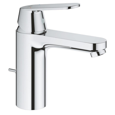 GROHE Eurosmart wastafelkraan - opbouw - voorsprong 12.3cm - eengreeps - met trekwaste - chroom