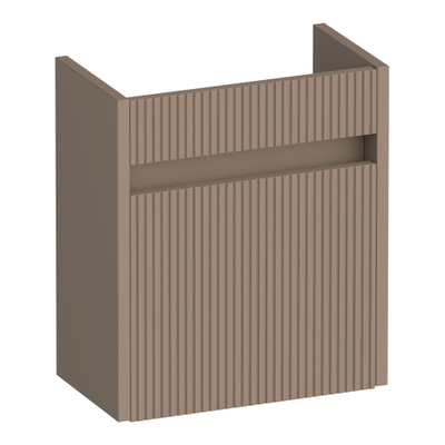 BRAUER Adore Wavy fonteinonderkast - 40x45x22cm - met 1 deur greeploos rechtsdraaiend mat mokka