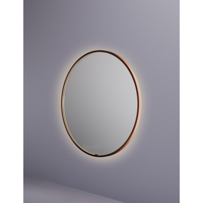 Hotbath &MORE Spiegel Round - diameter 100cm - direct en indirect LED - spiegelverwarming - dimbaar - met afstandsbediening - PVD - geborsteld koper
