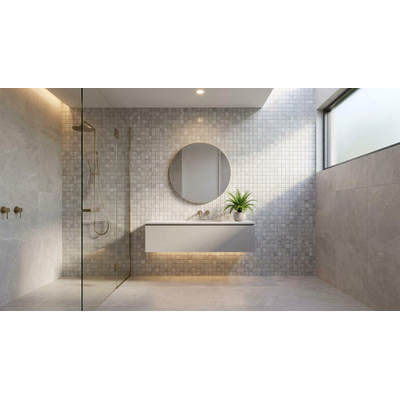 Terravito Ivello wandtegel - 30x30cm - Natuursteen look - White gepolijst (wit)