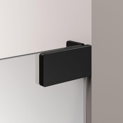 Sealskin Pure Paroi latérale - 100x200cm - pour cabine de douche - verre transparent - 8mm - traitement anticalcaire - noir mat