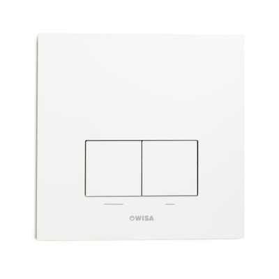 Wisa Delos Bedieningspaneel - rechthoek - 16x16x1 - dualflush - aluminium - wit mat