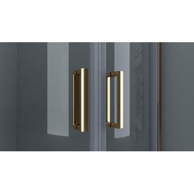 FugaFlow Efficiente Vetro Douchecabine - 80x80cm - kwartrond - goud mat