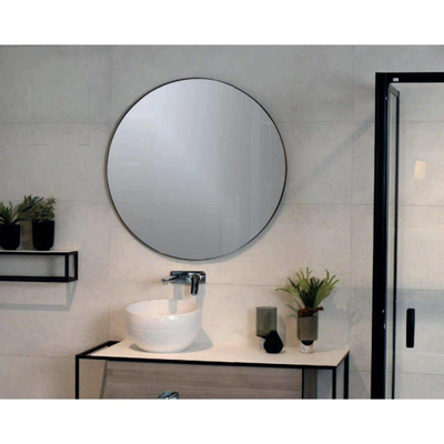 Plieger Nero Round miroir – rond Ø 100 cm – Noir