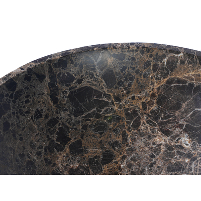 Saniclass Dark Emperador - Vasque à poser 42x42x12cm - rond - pierre naturelle marbrée