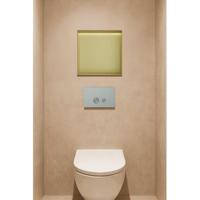 Hotbath &MORE Inbouwbox of inbouwnis - 30x30x10 - frameless + LED - PVD - geborsteld messing (goud)