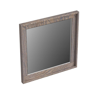 Forzalaqua Reno 2.0 miroir 40x40cm Carré sans éclairage avec cadre Chêne massif Silver Grey