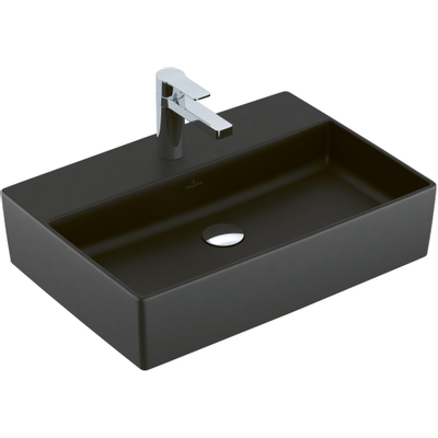 Villeroy & Boch Memento 2.0 Opzet Wastafel - 60x42cm overloop - ceramic+ - ebony